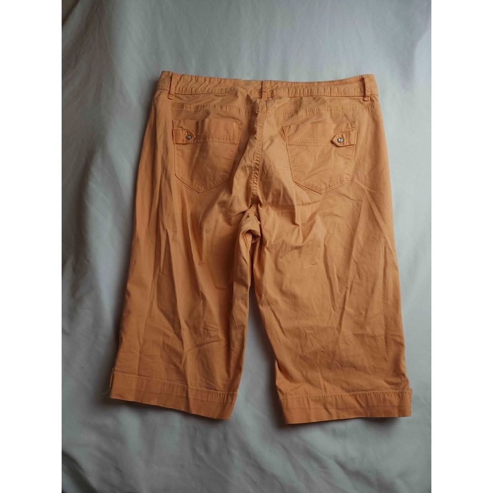 Bandolino Shorts Womens Size 12 Orange Brady Stretch Casual Bermuda Pockets - Picture 6 of 7